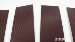 Alfa Romeo Stelvio Exterior Door Pillars - Carbon Fiber - Red Carbon - 4pc Set